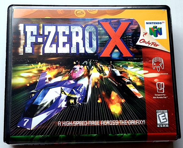 Front view of a Cart Armor® F-Zero X Nintendo 64 N64 Premium 64-bit Clamshell Case