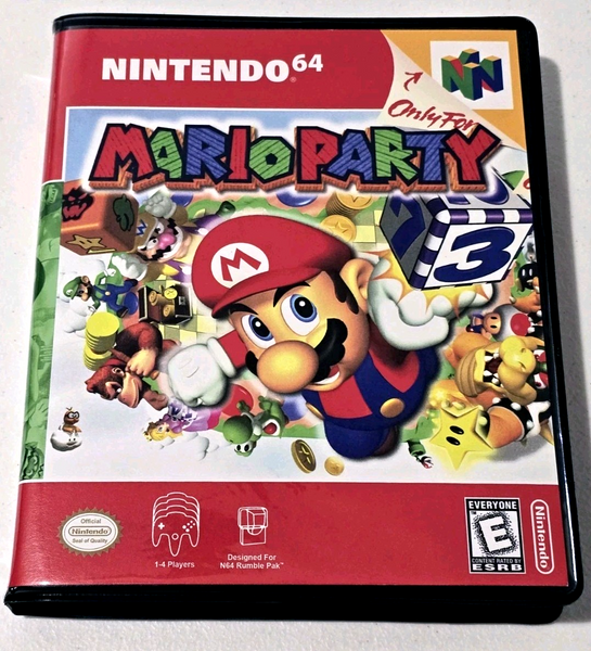 Front view of a Cart Armor® Mario Party Nintendo 64 N64 Premium 64-bit Clamshell Case