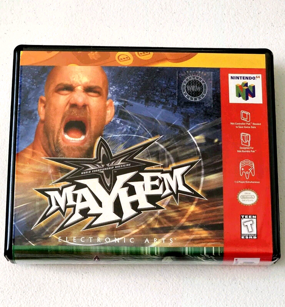 Front view of a Cart Armor® WCW Mayhem Nintendo 64 N64 Premium 64-bit Clamshell Case