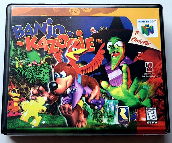 Front view of a Cart Armor® Banjo Kazooie Nintendo 64 N64 Premium 64-bit Clamshell Case