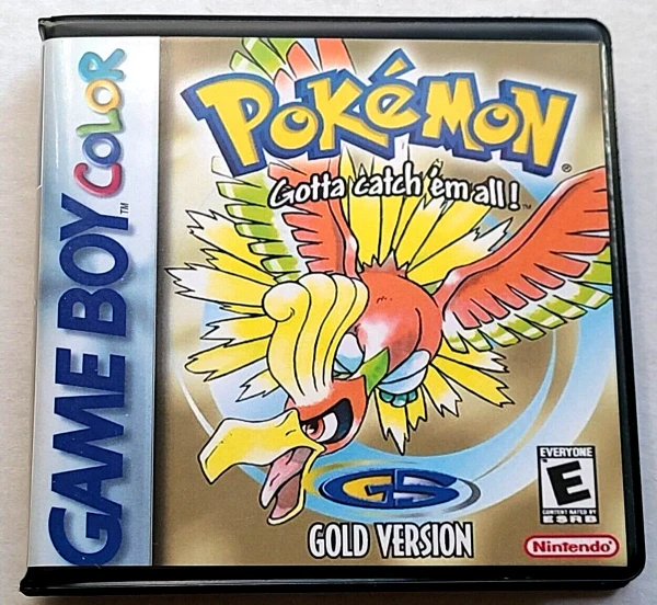 Front view of a Cart Armor® Pokemon Gold Version Game Boy Color Premium Clamshell Case