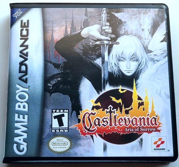Front view of a Cart Armor® Castlevania Aria Of Sorrow Game Boy Advance Premium Clamshell Case
