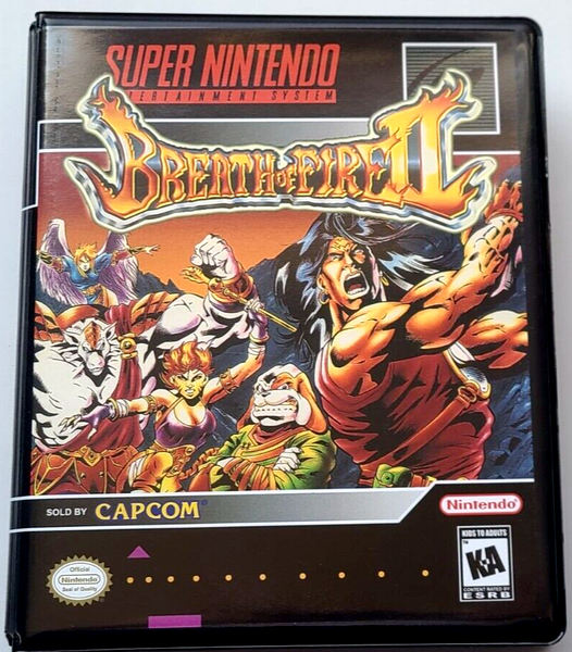 Front view of a Cart Armor® Breath of Fire II 2 Super Nintendo SNES Premium 16-bit Clamshell Case