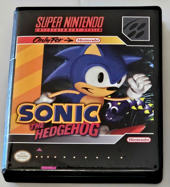 Front view of a Cart Armor® Sonic The Hedgehog Super Nintendo SNES Premium 16-bit Clamshell Case