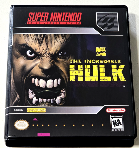 Front view of a Cart Armor® The Incredible Hulk Super Nintendo SNES Premium 16-bit Clamshell Case