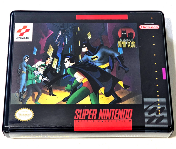 Front view of a Cart Armor® The Adventures of Batman & Robin Super Nintendo SNES Premium 16-bit Clamshell Case