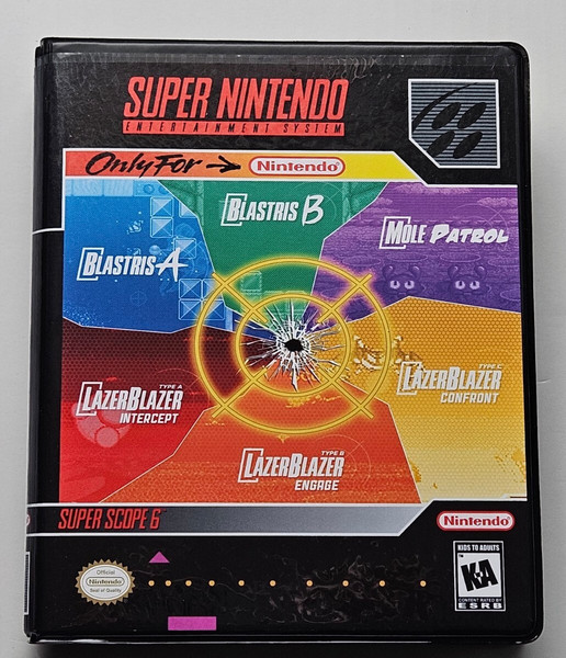 Front view of a Cart Armor® Super Scope 6 Super Nintendo SNES Premium 16-bit Clamshell Case