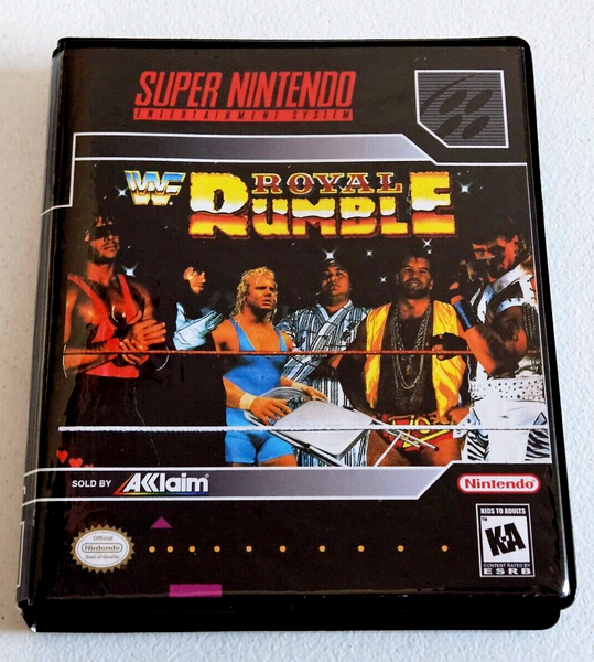 Front view of a Cart Armor® WWF Royal Rumble Super Nintendo SNES Premium 16-bit Clamshell Case
