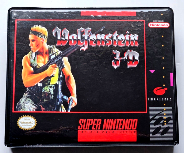 Front view of a Cart Armor® Wolfenstein 3D 3-D Super Nintendo SNES Premium 16-bit Clamshell Case