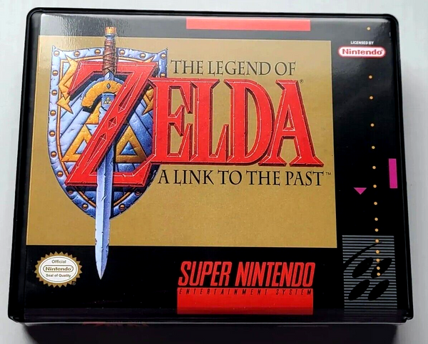 Front view of a Cart Armor® The Legend of Zelda A Link to the Past Nintendo SNES Premium 16-bit Clamshell Case