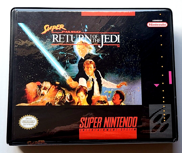 Front view of a Cart Armor® Super Return of the Jedi Nintendo SNES Premium 16-bit Clamshell Case