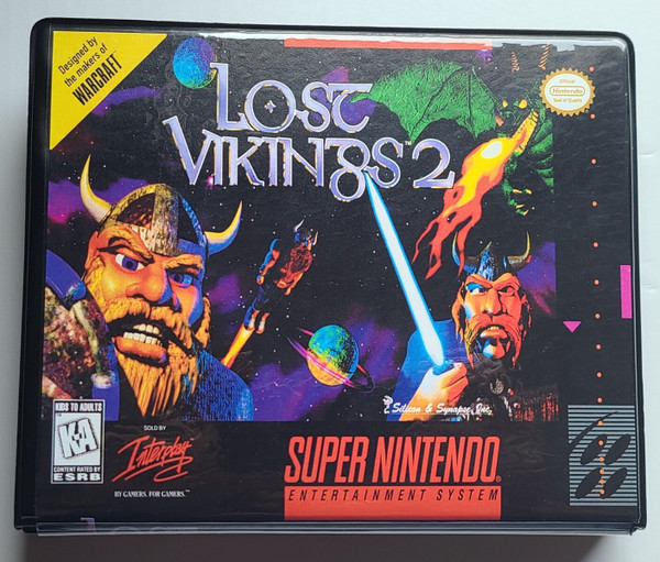 Front view of a Cart Armor® The Lost Vikings 2 Super Nintendo SNES Premium 16-bit Clamshell Case