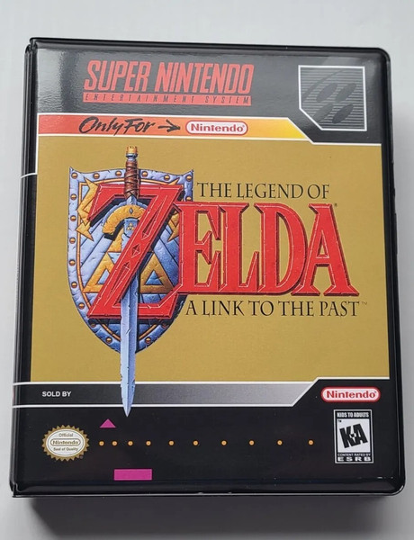 Front view of a Cart Armor® The Legend of Zelda A Link to the Past Nintendo SNES Premium 16-bit Clamshell Case