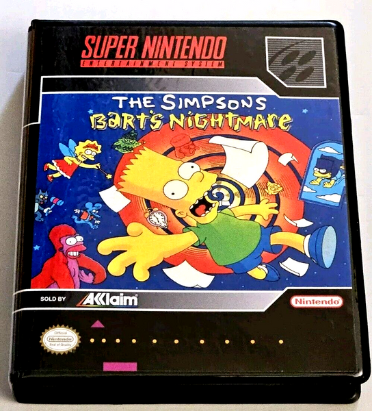 Front view of a Cart Armor® The Simpsons Bart's Nightmare Super Nintendo SNES Premium 16-bit Clamshell Case