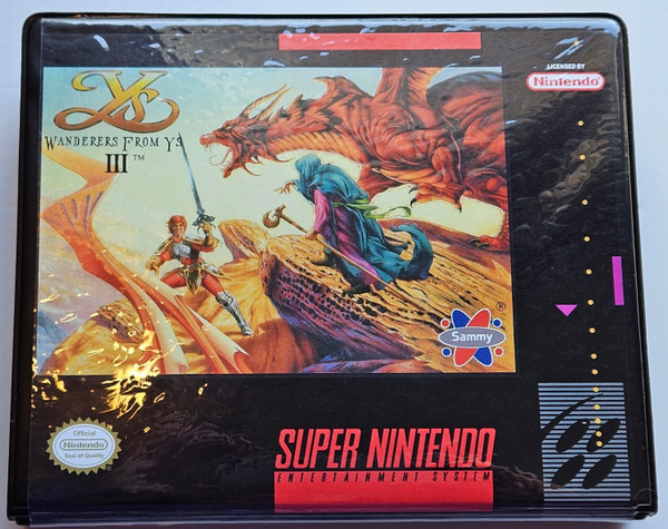 Front view of a Cart Armor® Wanderer's From Y's III Super Nintendo SNES Premium 16-bit Clamshell Case