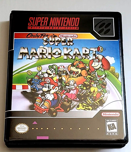 Front view of a Cart Armor® Super Mario Kart Super Nintendo SNES Premium 16-bit Clamshell Case