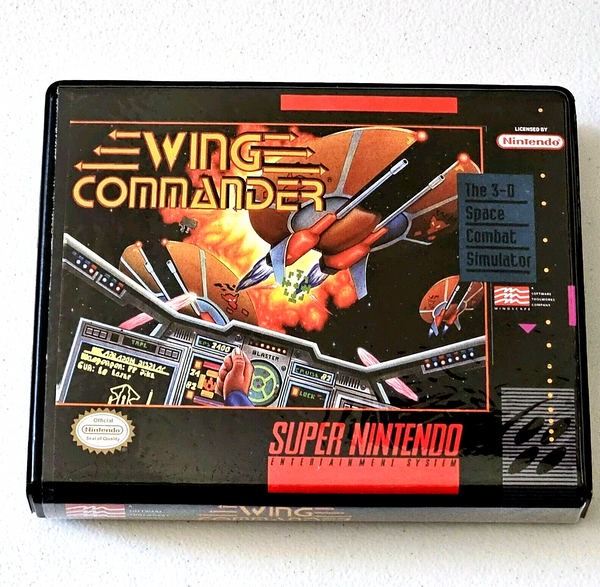 Front view of a Cart Armor® Wing Commander Nintendo SNES Premium 16-bit Clamshell Case