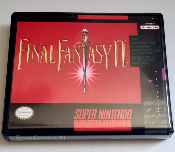 Front view of a Cart Armor® Final Fantasy II 2 Super Nintendo SNES Premium 16-bit Clamshell Case