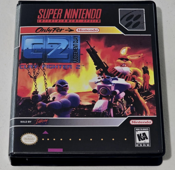 Front view of a Cart Armor® C2: Judgement Clay Super Nintendo SNES Premium 16-bit Clamshell Case