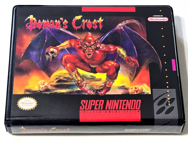 Front view of a Cart Armor® Demon's Crest Super Nintendo SNES Premium 16-bit Clamshell Case