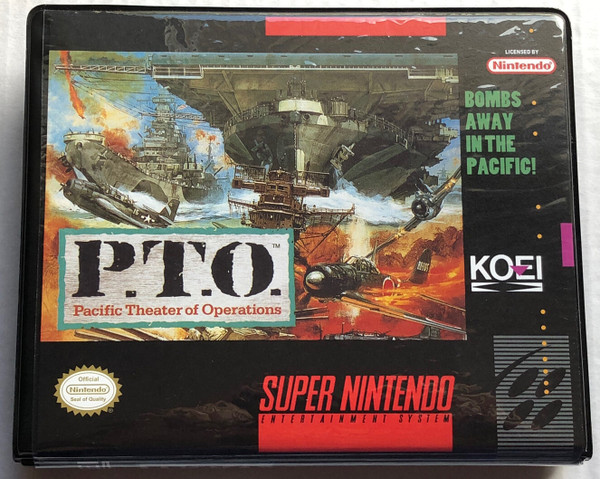Front view of a Cart Armor® P.T.O. Pacific Theater of Operations C Super Nintendo SNES Premium 16-bit Clamshell Case