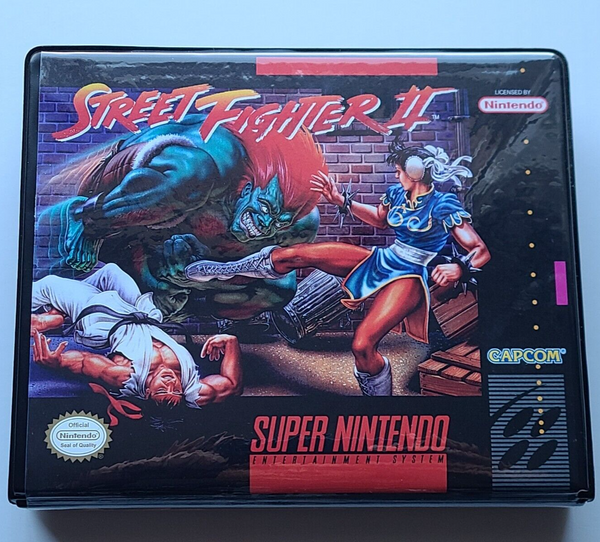 Front view of a Cart Armor® Street Fighter II The World Warrior Nintendo SNES Premium 16-bit Clamshell Case