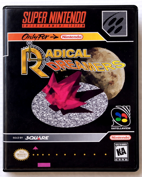 Front view of a Cart Armor® Radical Dreamers Chrono Trigger Spin Off  Super Nintendo SNES Premium 16-bit Clamshell Case