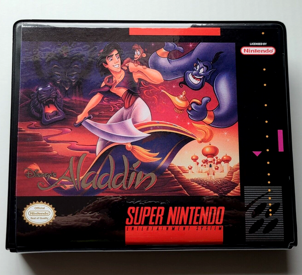 Front view of a Cart Armor® Aladdin Super Nintendo SNES Premium 16-bit Clamshell Case