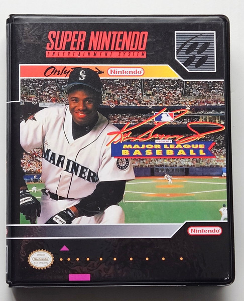 Front view of a Cart Armor® Ken Griffey Jr Presents Major League Baseball Super Nintendo SNES Premium 16-bit Clamshell Case