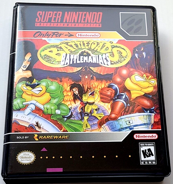 Front view of a Cart Armor® Battletoads in Battlemaniacs Super Nintendo SNES Premium 16-bit Clamshell Case