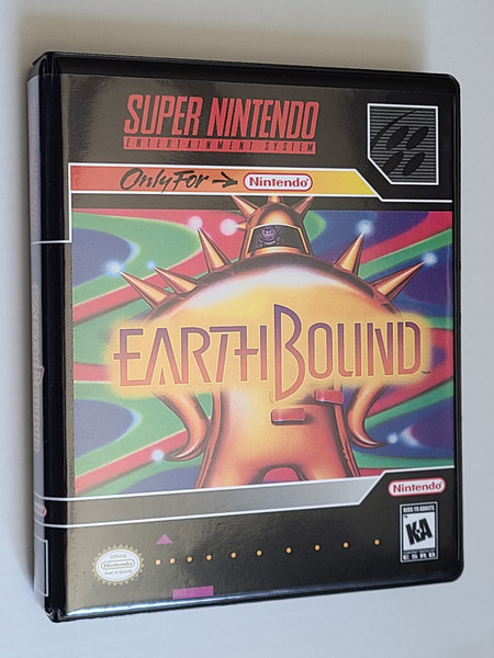 Front view of a Cart Armor® Earthbound Super Nintendo SNES Premium 16-bit Clamshell Case