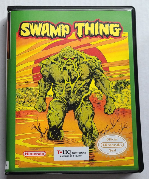 Front view of a Cart Armor® Swamp Thing Nintendo NES Premium 8-bit Clamshell Case