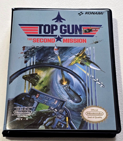 Front view of a Cart Armor® Top Gun Second Mission Nintendo NES Premium 8-bit Clamshell Case