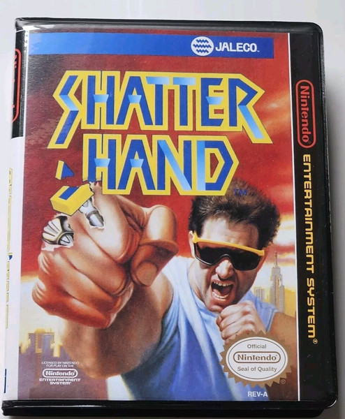 Front view of a Cart Armor® Shatter Hand Shatterhand Nintendo NES Premium 8-bit Clamshell Case
