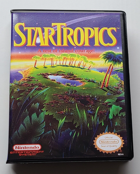 Front view of a Cart Armor® Star Tropics Nintendo NES Premium 8-bit Clamshell Case