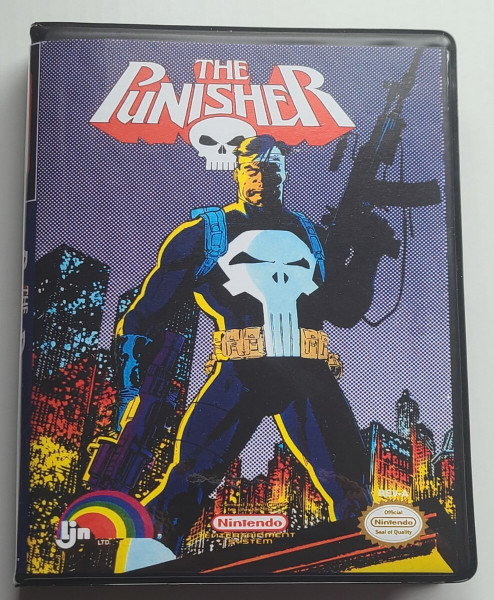 Front view of a Cart Armor® The Punisher Nintendo NES Premium 8-bit Clamshell Case