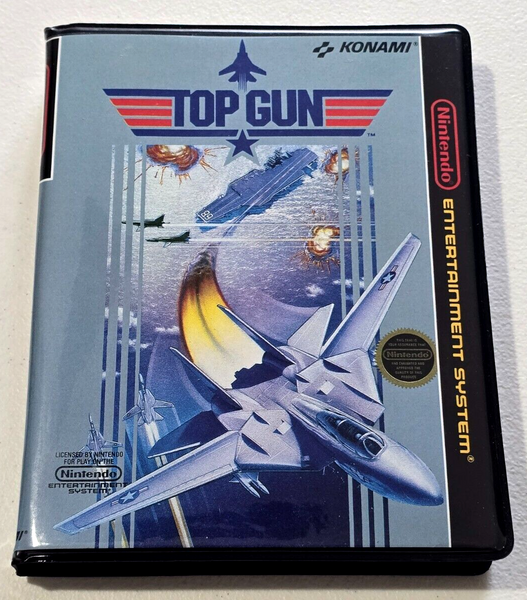 Front view of a Cart Armor® Top Gun Nintendo NES Premium 8-bit Clamshell Case