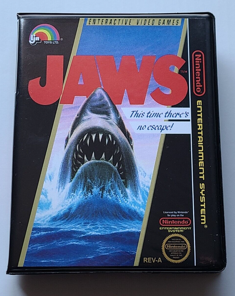 Front view of a Cart Armor® Jaws Nintendo NES Premium 8-bit Clamshell Case