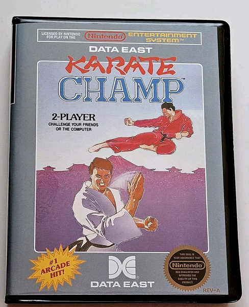 Front view of a Cart Armor® Karate Champ Nintendo NES Premium 8-bit Clamshell Case