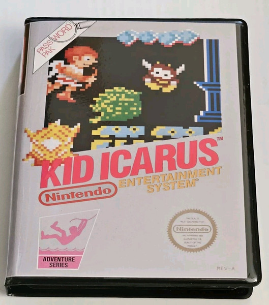 Front view of a Cart Armor® Kid Icarus Nintendo NES Premium 8-bit Clamshell Case