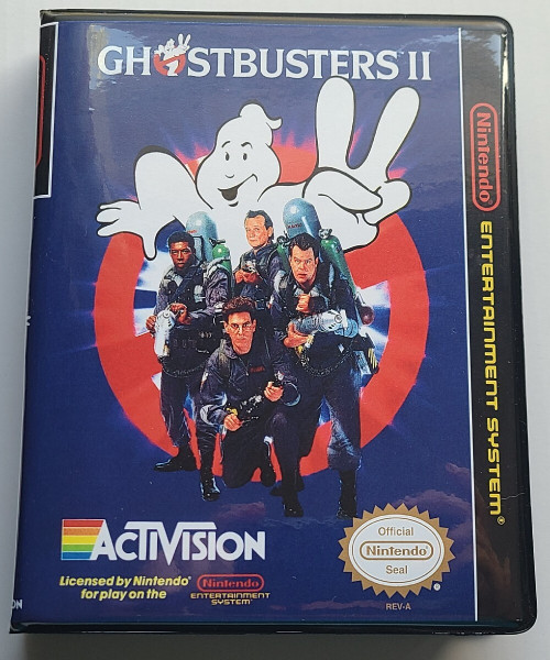 Front view of a Cart Armor® Ghostbusters II 2 Nintendo NES Premium 8-bit Clamshell Case