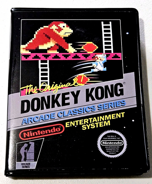 Front view of a Cart Armor® Donkey Kong Nintendo NES Premium 8-bit Clamshell Case