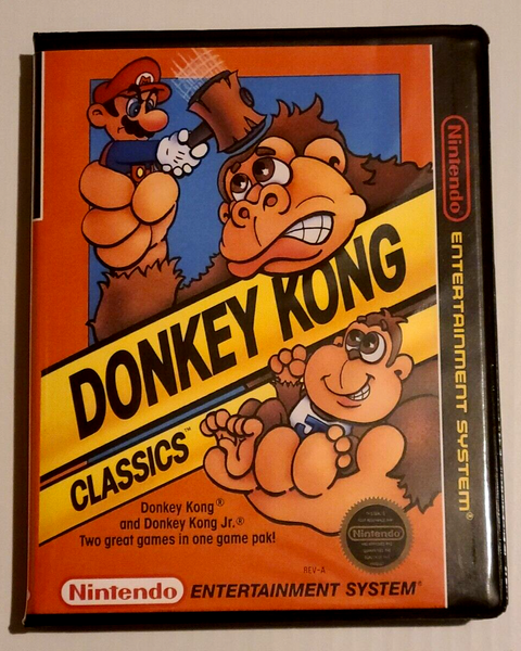 Front view of a Cart Armor® Donkey Kong Classics Nintendo NES Premium 8-bit Clamshell Case