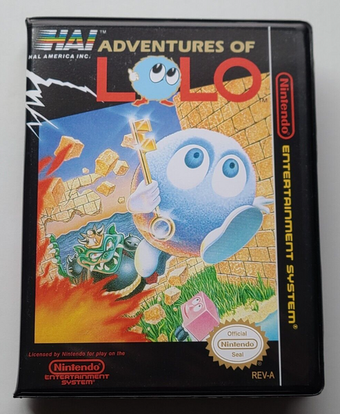 Front view of a Cart Armor® Adventures of Lolo Nintendo NES Premium 8-bit Clamshell Case