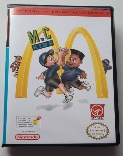 Front view of a Cart Armor® M.C. Kids Mcdonald's Nintendo NES Premium 8-bit Clamshell Case