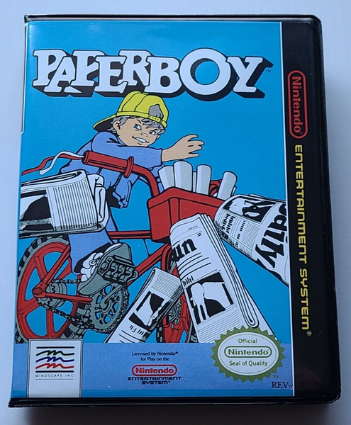 Front view of a Cart Armor® PaperBoy Paper Boy Nintendo NES Premium 8-bit Clamshell Case