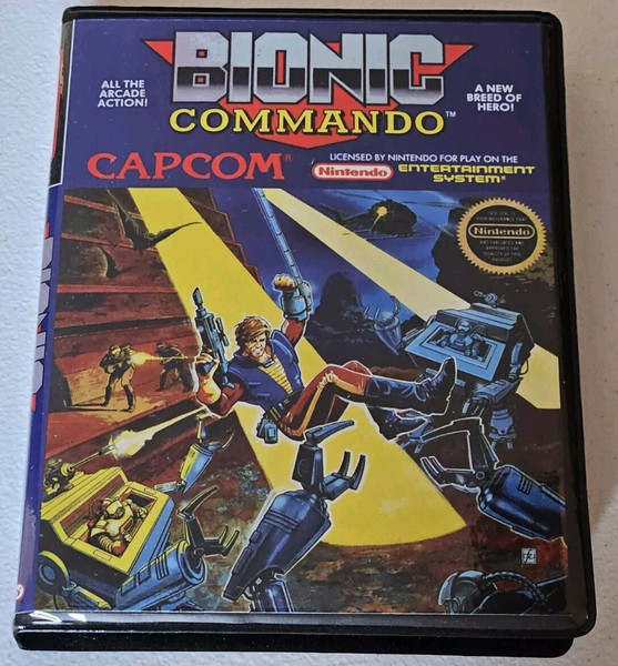 Front view of a Cart Armor® Bionic Commando Nintendo NES Premium 8-bit Clamshell Case