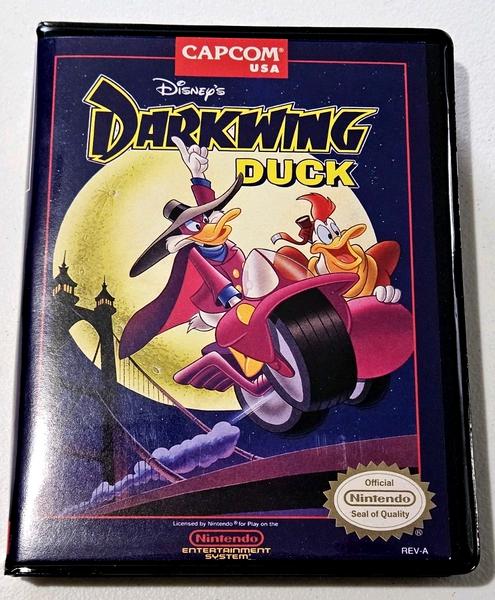 Front view of a Cart Armor® Darkwing Duck Nintendo NES Premium 8-bit Clamshell Case