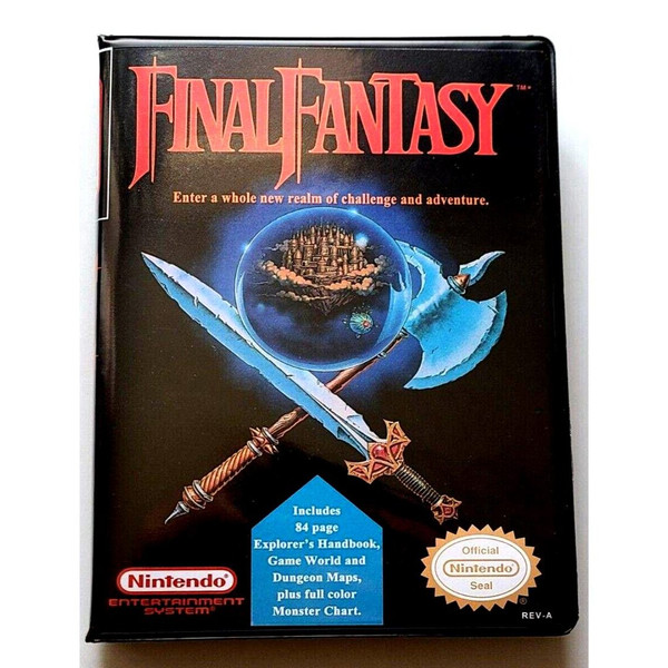 Front view of a Cart Armor® Final Fantasy Nintendo NES Premium 8-bit Clamshell Case