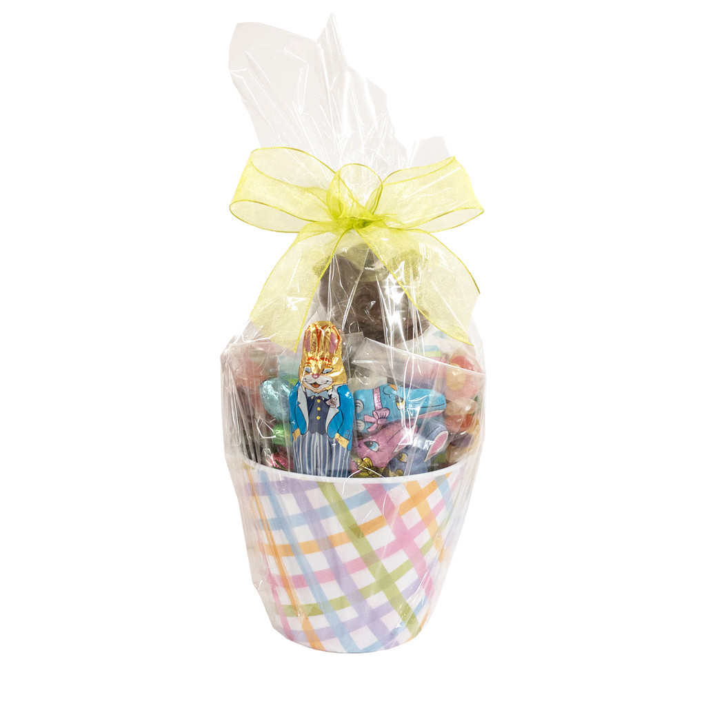 EASTER BASKET - 4" MELAMINE PLAID BASKET